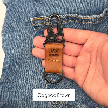 Lockson Pueblo Leather Clip Keychain | Walnut Brown