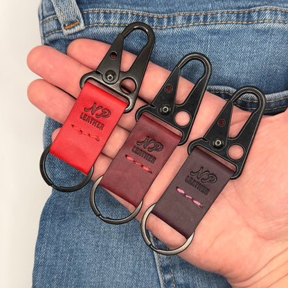 Lockson Pueblo Leather Clip Keychain | Bordeaux Red
