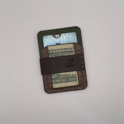 Wrapson Pueblo Leather Alligator Wallet | Brown Green