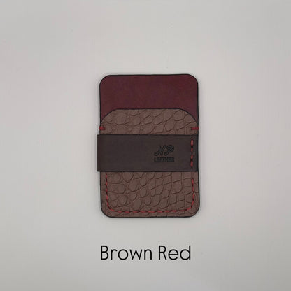 Wrapson Pueblo Leather Alligator Wallet | Brown Blue