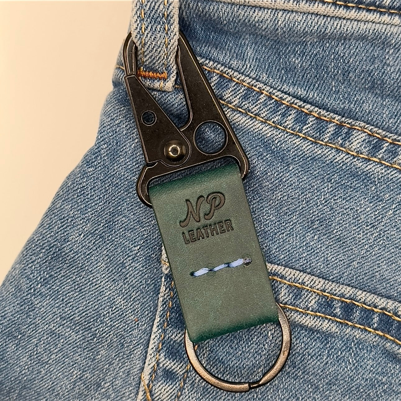 Lockson Pueblo Leather Clip Keychain | Ortensia Blue
