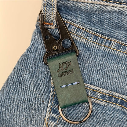 Lockson Pueblo Leather Clip Keychain | Ortensia Blue