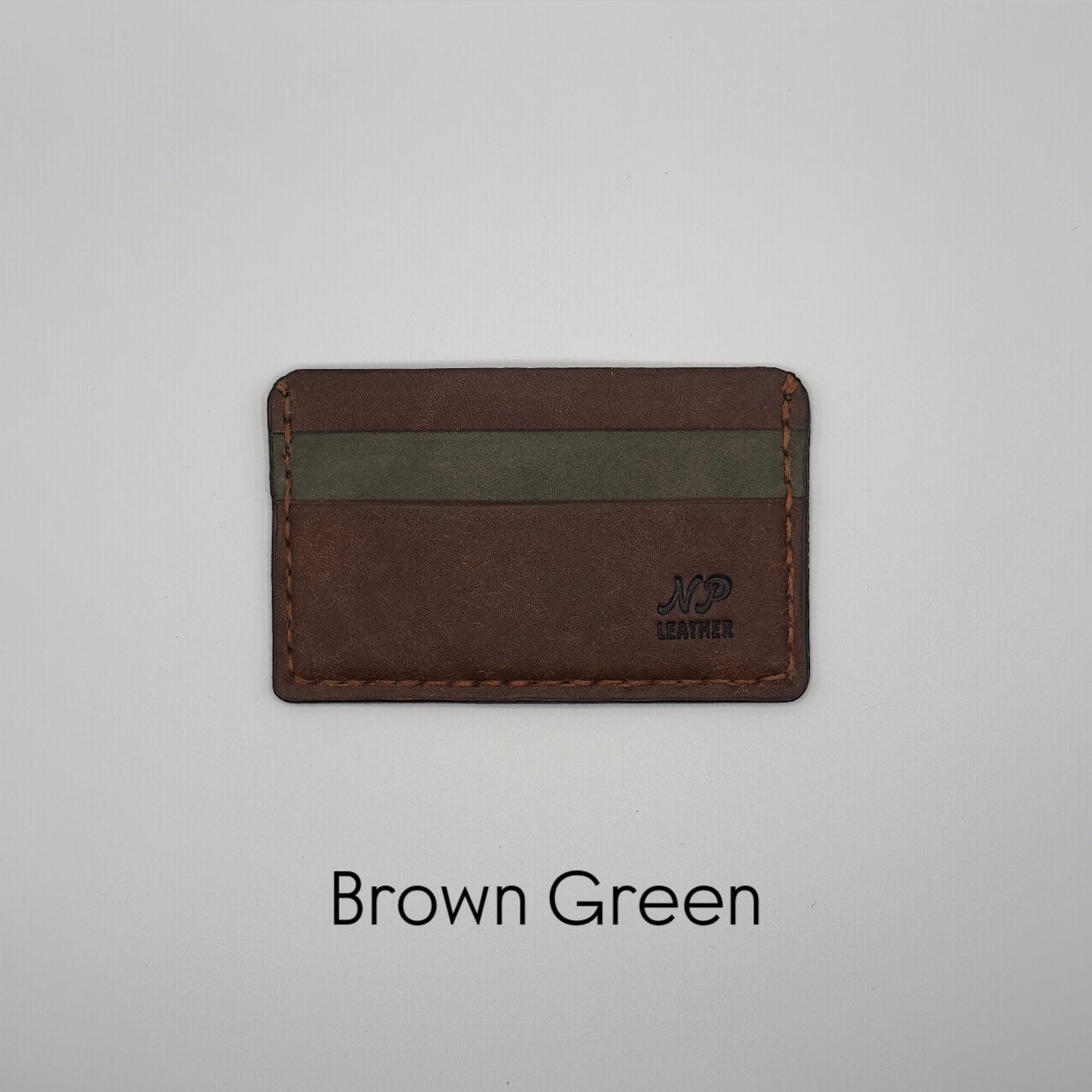 brown green pueblo leather wallet