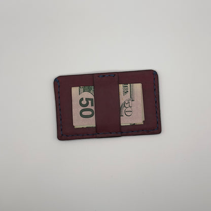 Mockson Pueblo Leather Card Cash Wallet | Blue Red