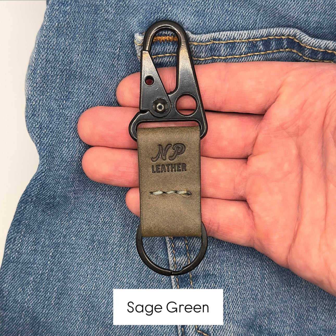 Lockson Pueblo Leather Clip Keychain | Ortensia Blue