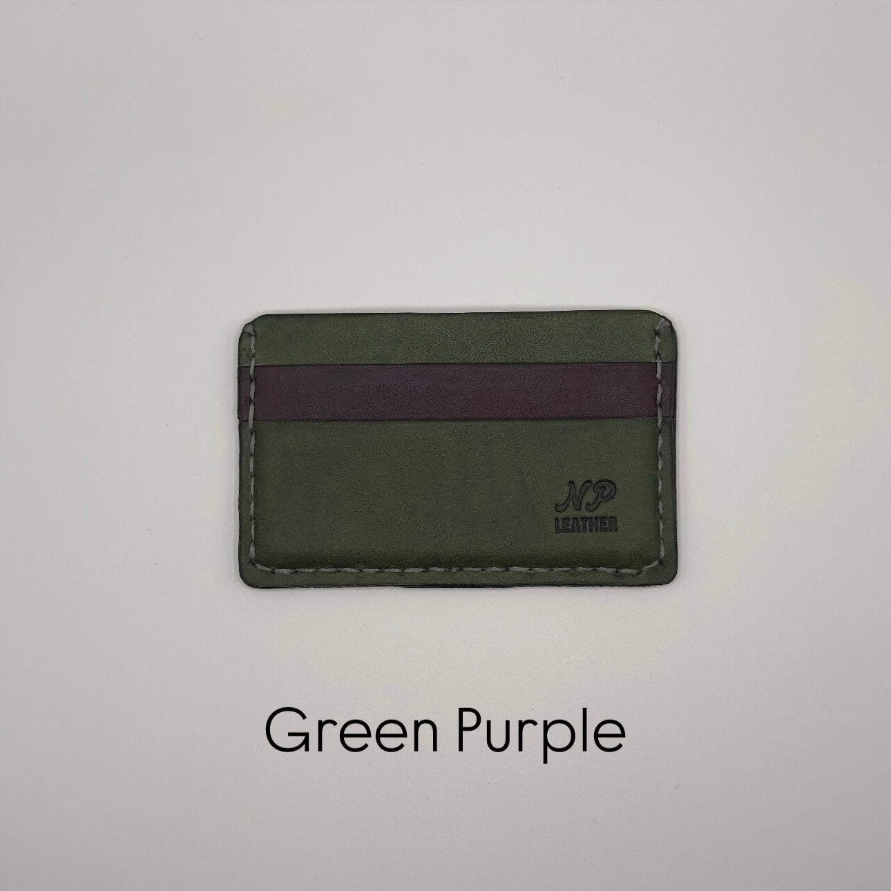 green purple pueblo leather wallet