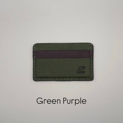 green purple pueblo leather wallet