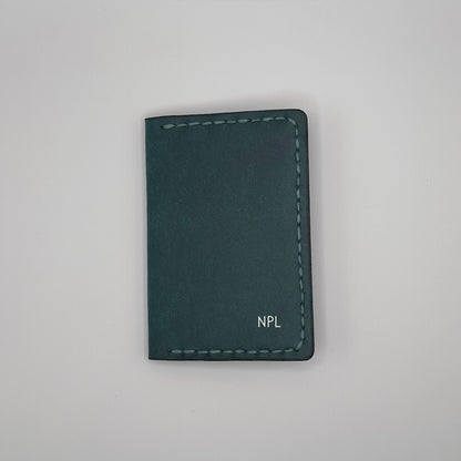 an example of the initial letters on the luxury leather bifold wallet