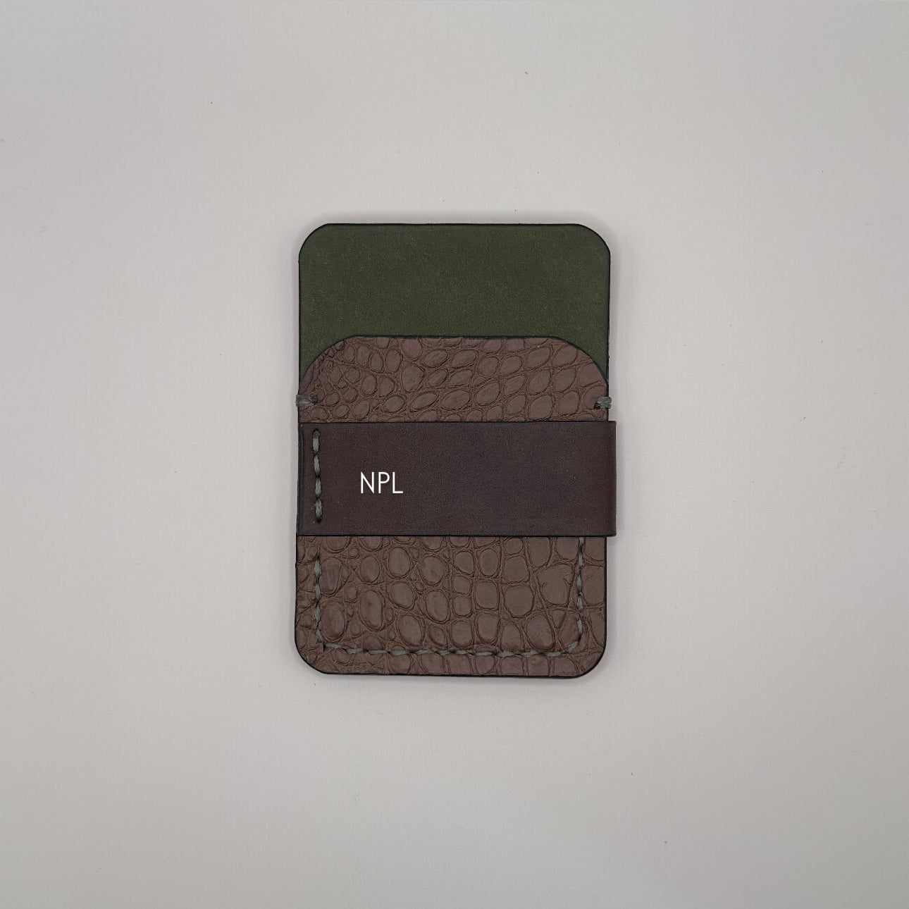 Wrapson Pueblo Leather Alligator Wallet | Brown Green