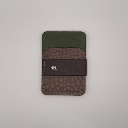 Wrapson Pueblo Leather Alligator Wallet | Brown Green