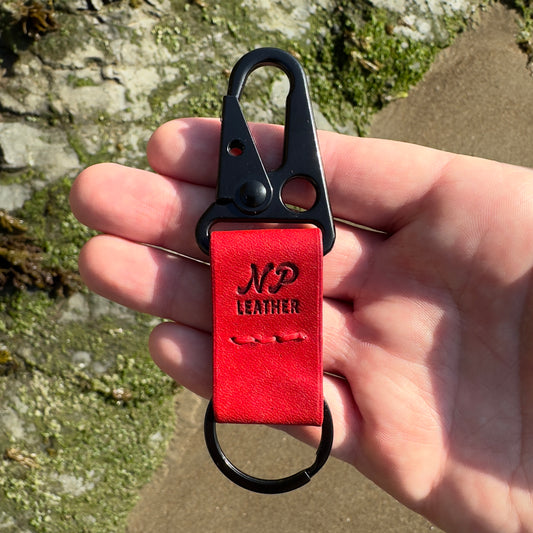 Lockson Pueblo Leather Clip Keychain | Scarlet Red