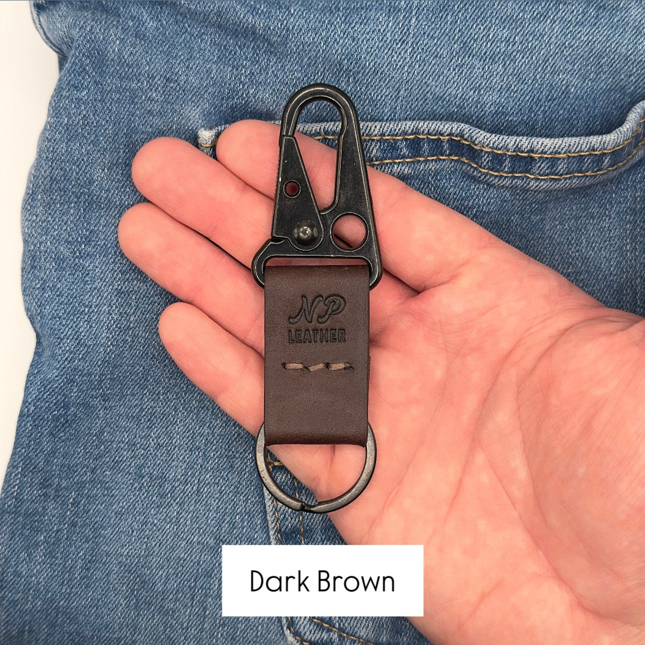 Lockson Pueblo Leather Clip Keychain | Walnut Brown