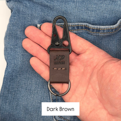 Lockson Pueblo Leather Clip Keychain | Walnut Brown