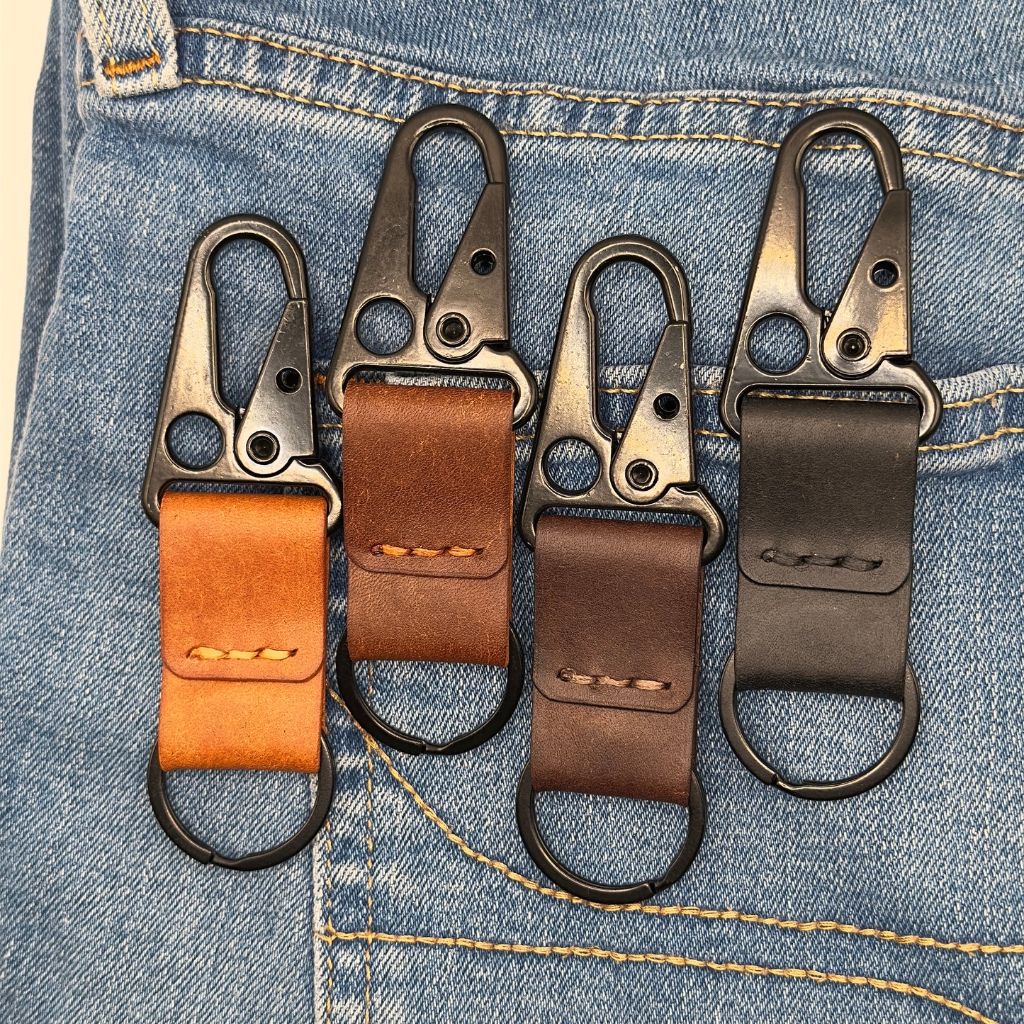 Lockson Pueblo Leather Clip Keychain | Walnut Brown