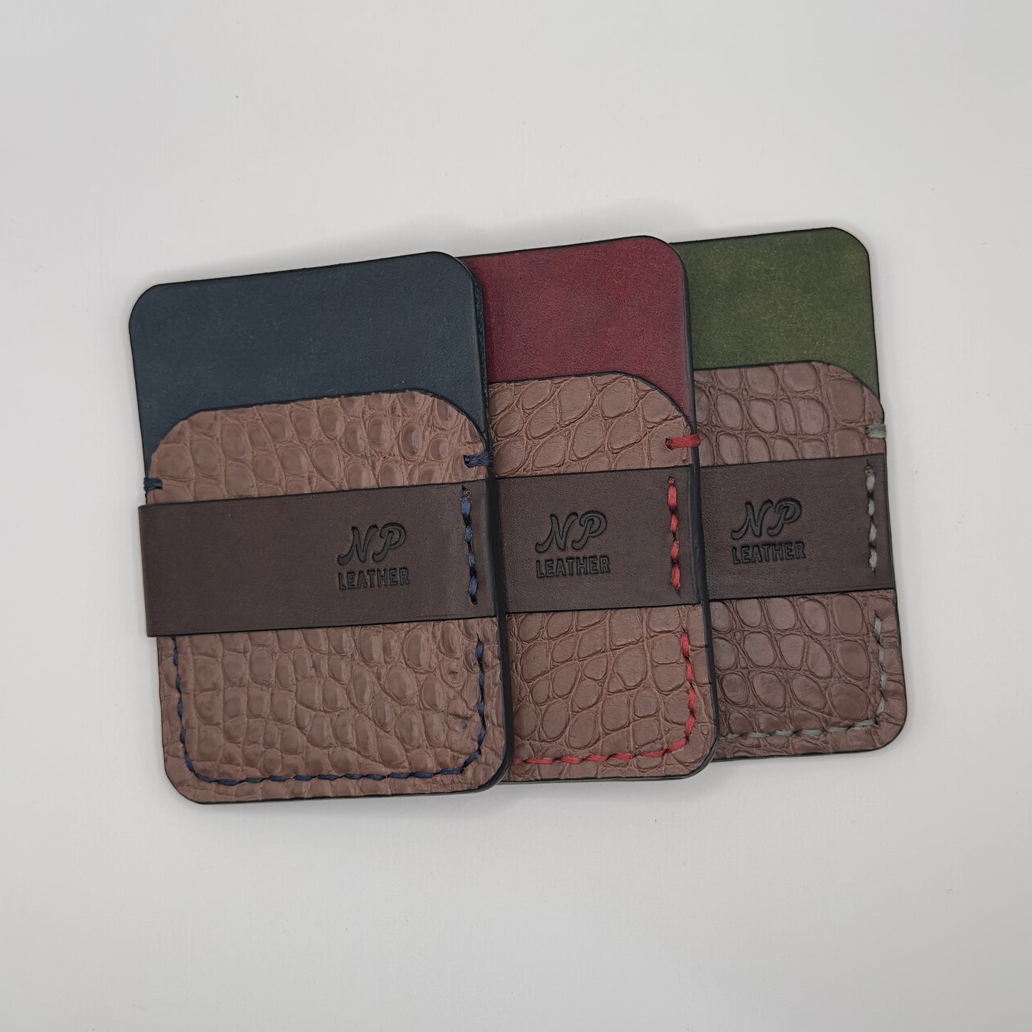 Wrapson Pueblo Leather Alligator Wallet | Brown Blue