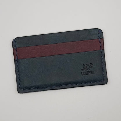 Mockson Pueblo Leather Card Cash Wallet | Blue Red