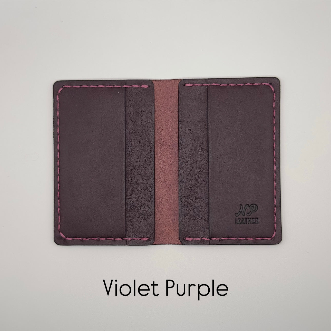 violet purple pueblo leather bifold wallet