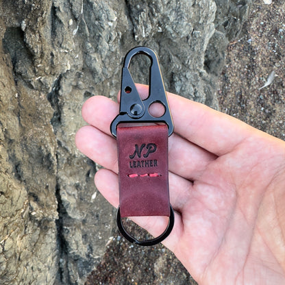 Lockson Pueblo Leather Clip Keychain | Bordeaux Red