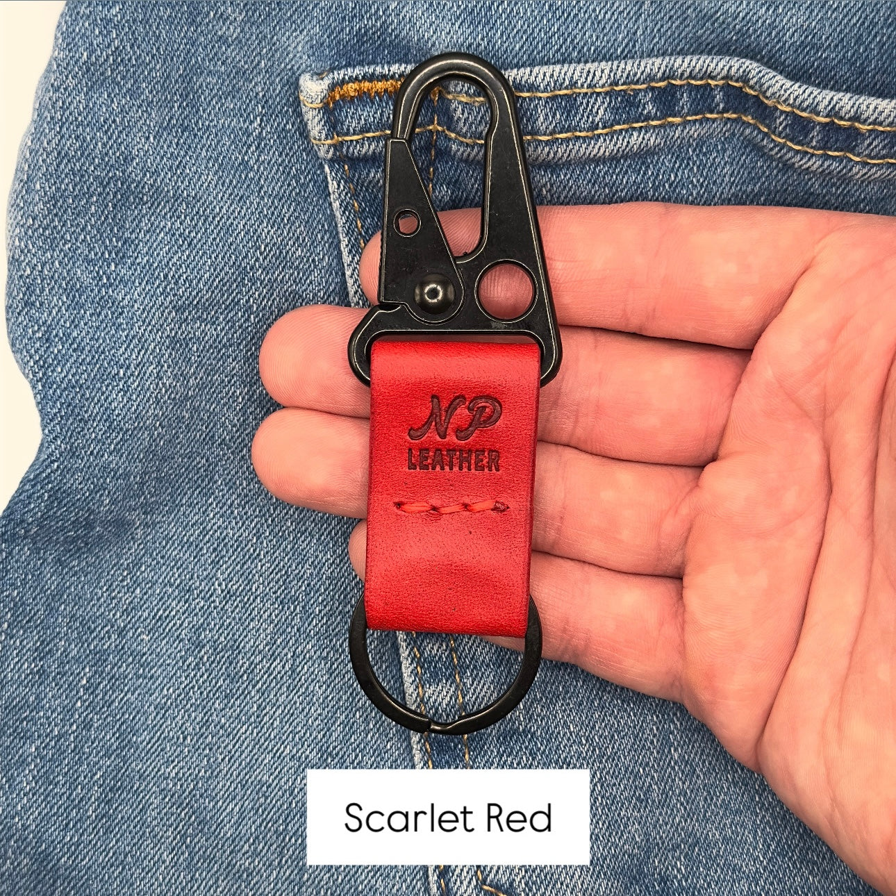 Lockson Pueblo Leather Clip Keychain | Bordeaux Red