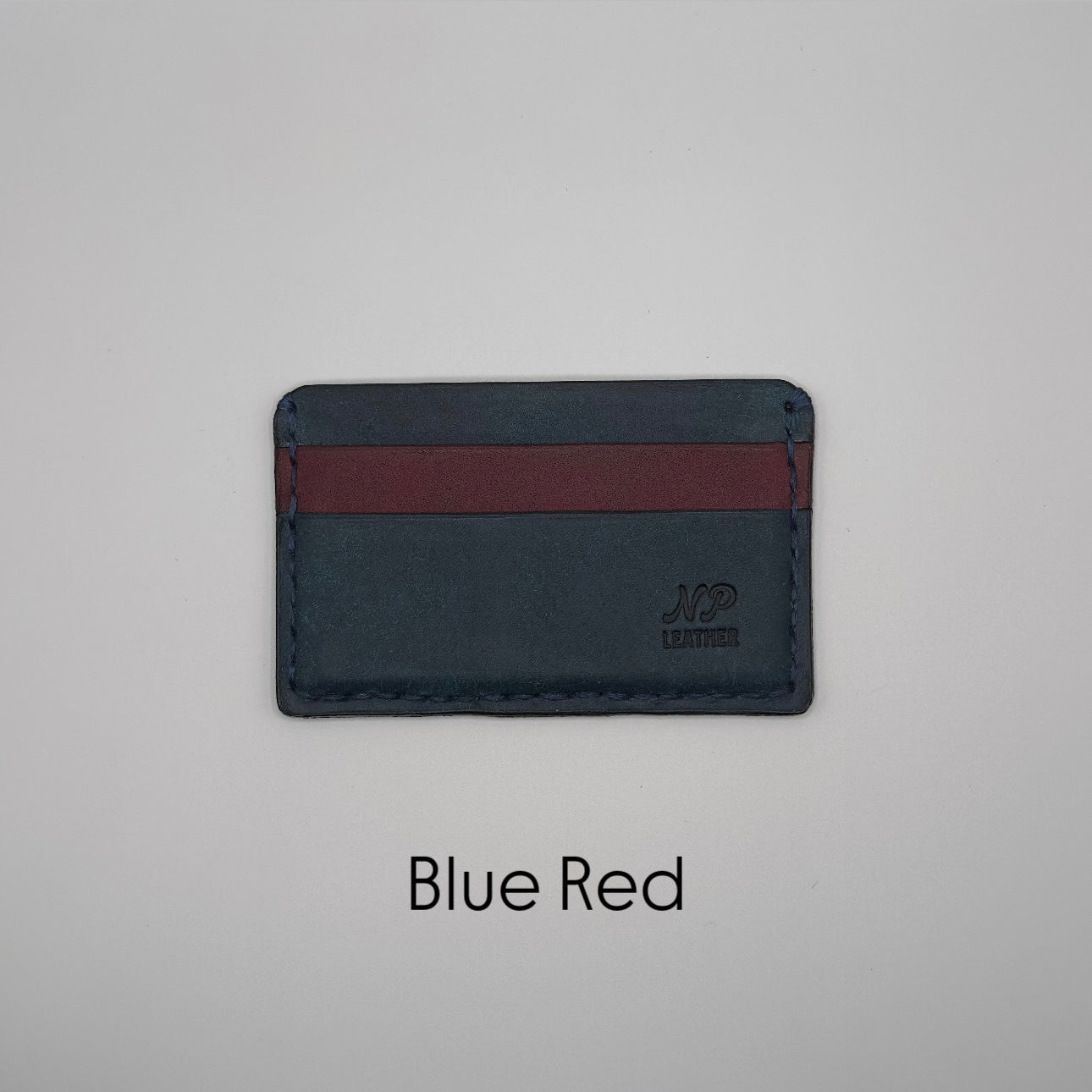 blue red pueblo leather wallet