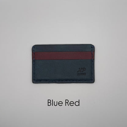 blue red pueblo leather wallet