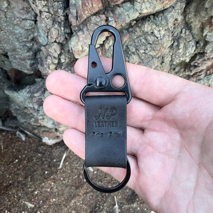 Lockson Pueblo Leather Clip Keychain | Majestic Black