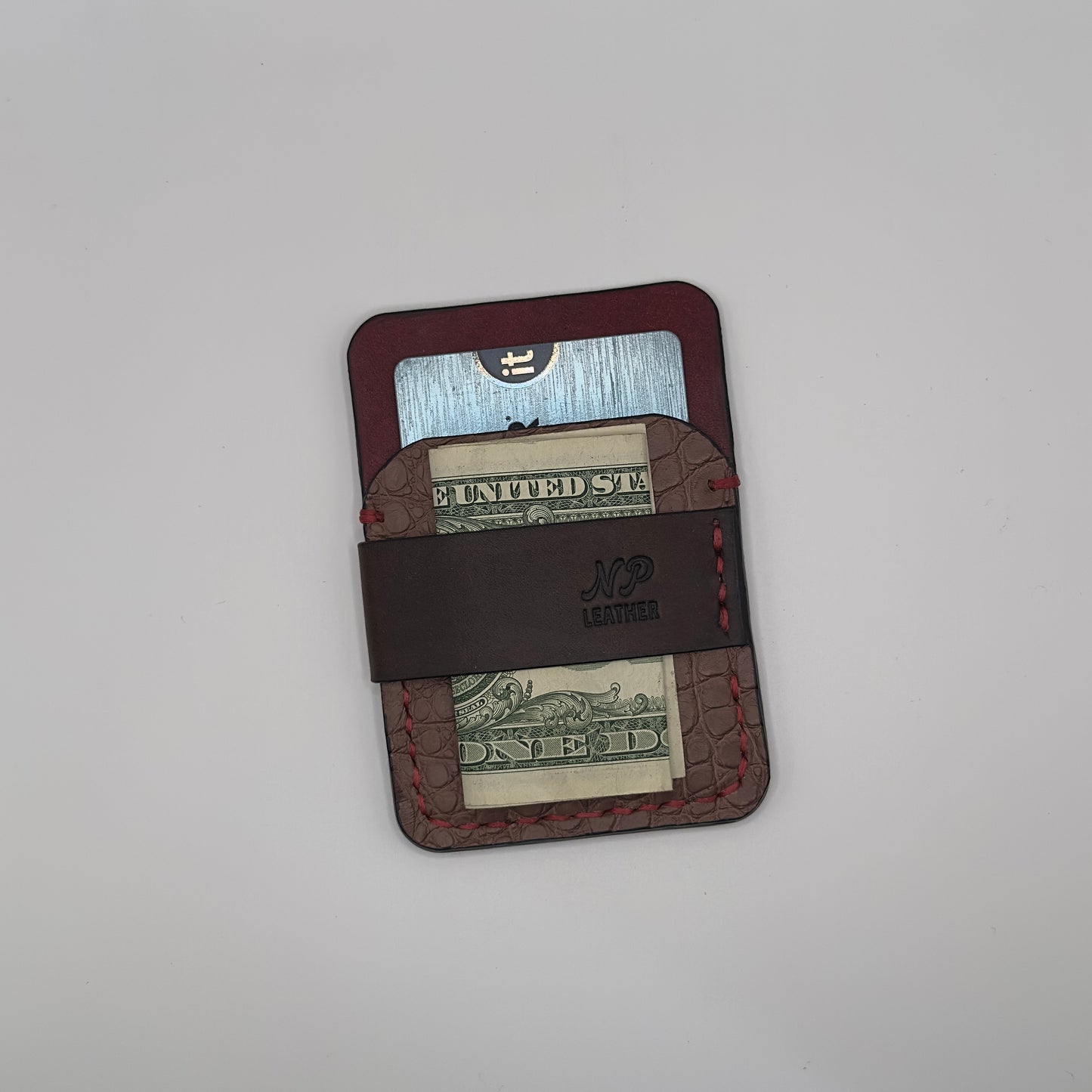 Wrapson Pueblo Leather Alligator Wallet | Brown Red