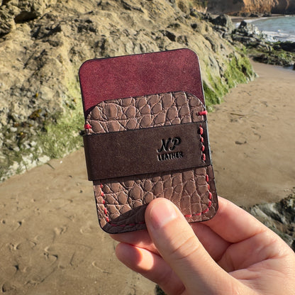 Wrapson Pueblo Leather Alligator Wallet | Brown Red
