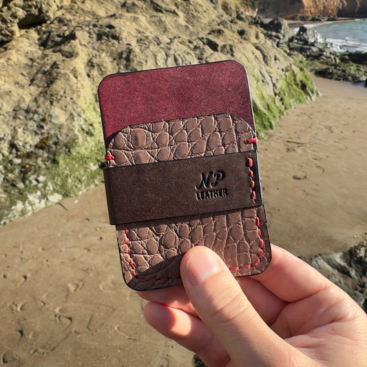 Wrapson Pueblo Leather Alligator Wallet | Brown Red