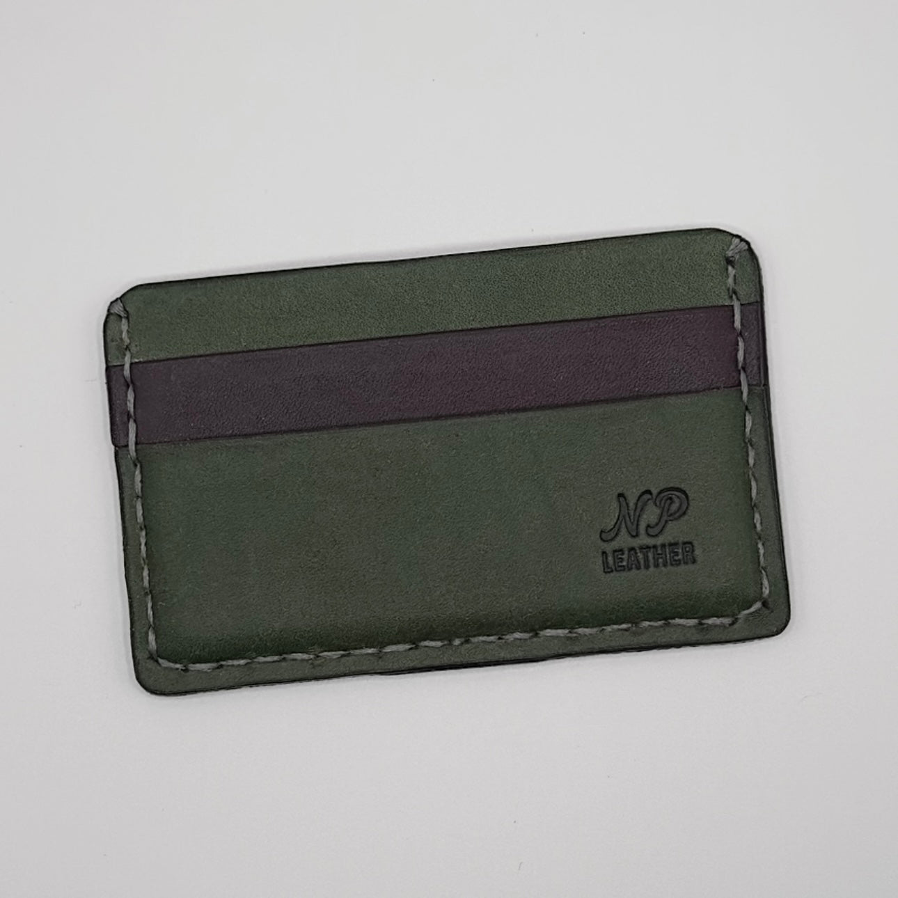 Mockson Pueblo Leather Card Cash Wallet | Green Purple