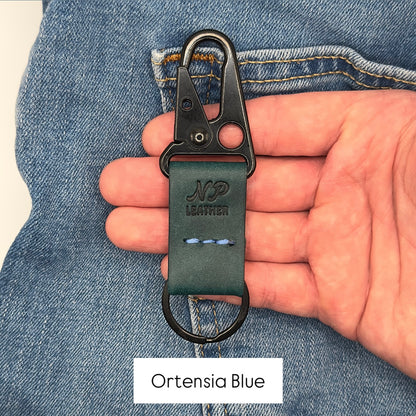 Lockson Pueblo Leather Clip Keychain | Ortensia Blue
