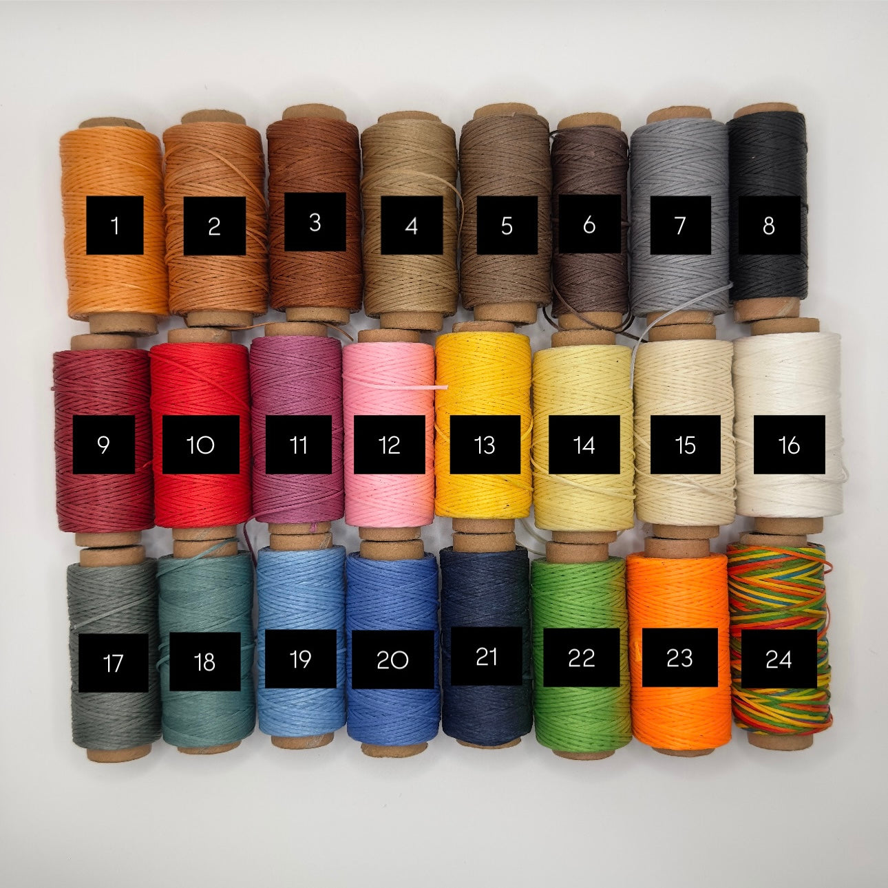 thread color options for the leather wallet