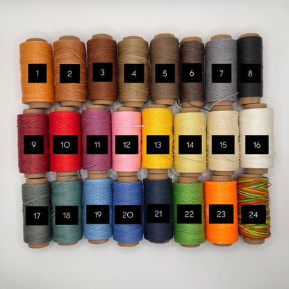 thread color options for the leather wallet