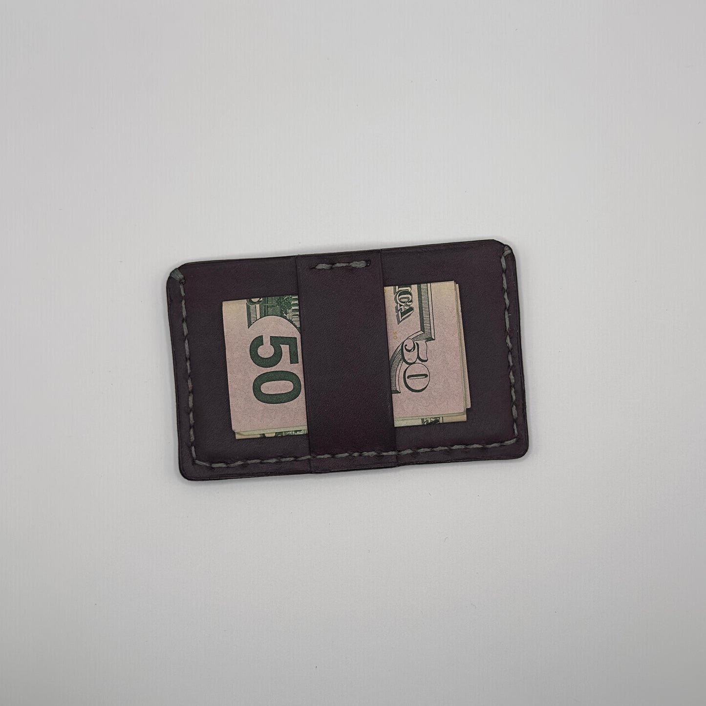 Mockson Pueblo Leather Card Cash Wallet | Green Purple