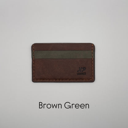 Mockson Pueblo Leather Card Cash Wallet | Green Purple