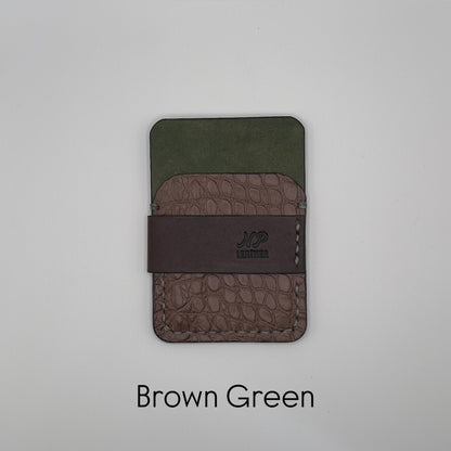 Wrapson Pueblo Leather Alligator Wallet | Brown Blue