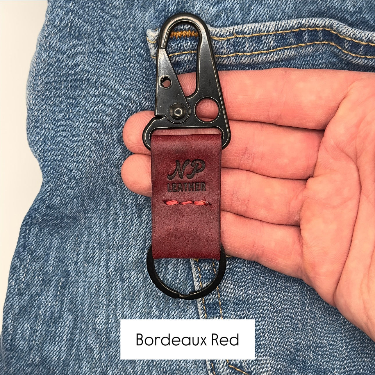 Lockson Pueblo Leather Clip Keychain | Bordeaux Red