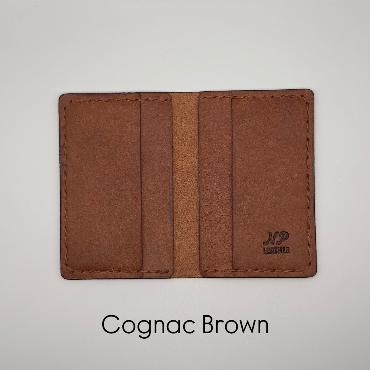 cognac brown pueblo leather bifold wallet