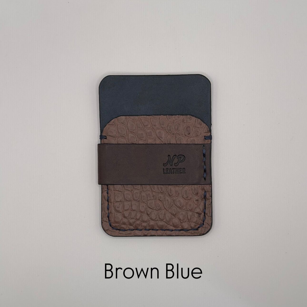 Wrapson Pueblo Leather Alligator Wallet | Brown Blue