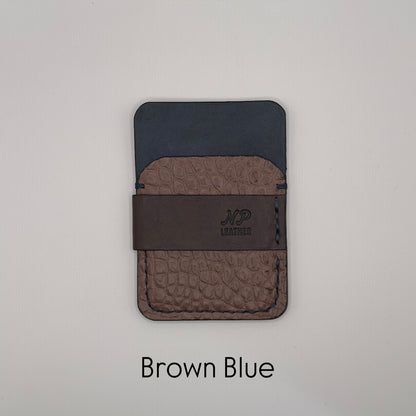 Wrapson Pueblo Leather Alligator Wallet | Brown Blue