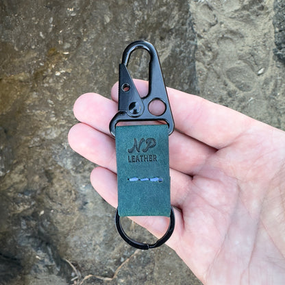 Lockson Pueblo Leather Clip Keychain | Ortensia Blue