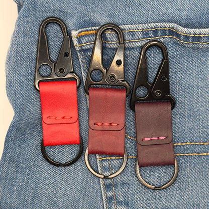 Lockson Pueblo Leather Clip Keychain | Bordeaux Red