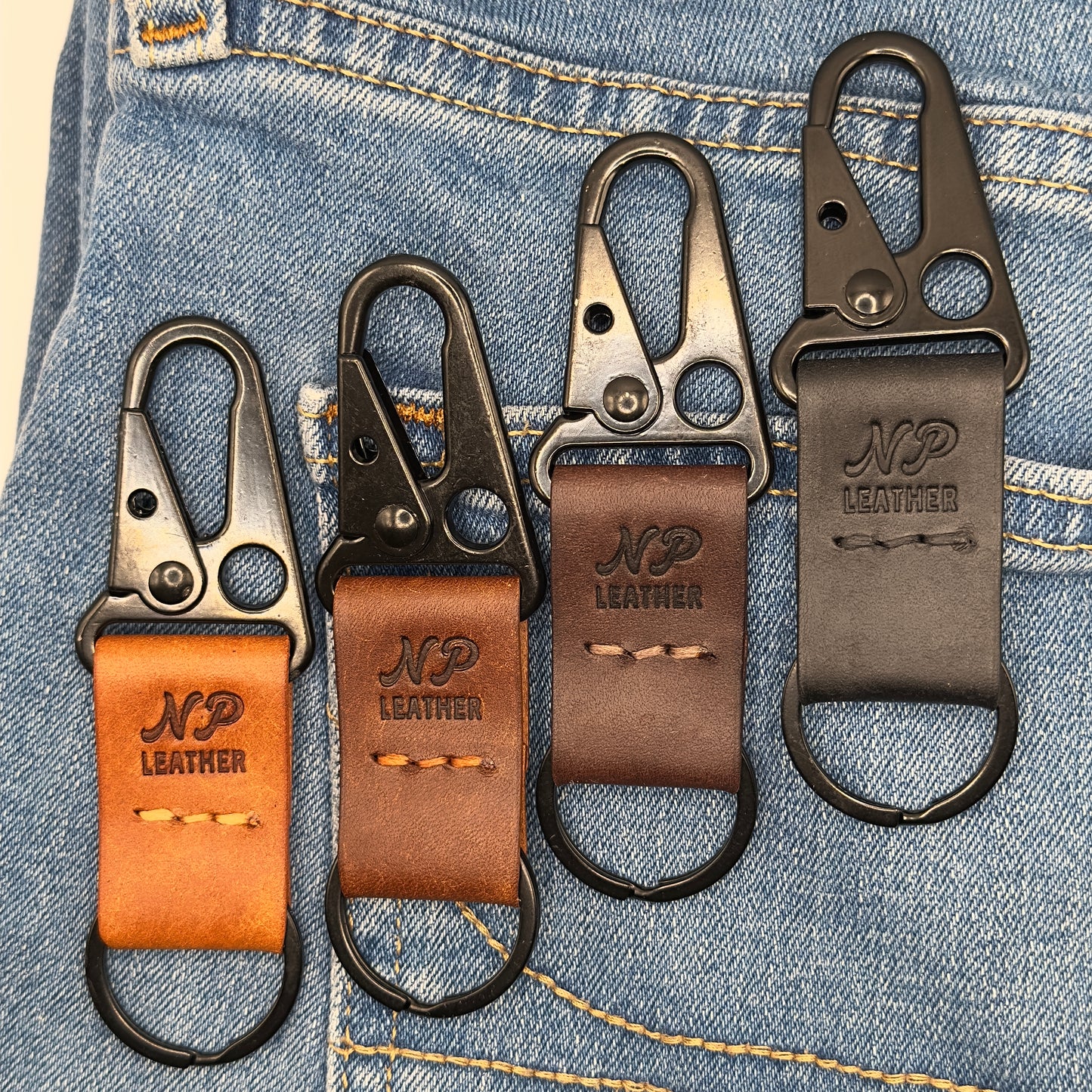 Lockson Pueblo Leather Clip Keychain | Walnut Brown