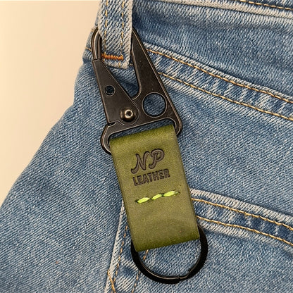 Lockson Pueblo Leather Clip Keychain | Emerald Green